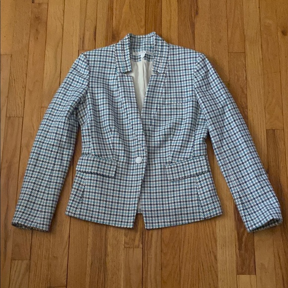 Veronica Beard Farley Dickey Jacket Size 6 Turquoise/Blue Pattern EUC Li… - Picture 4 of 16